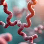 Nærbilde av adiponektin proteinstrukturer.