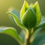 Apikal knopp med grønne blader.