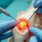 Bilde av artrografi prosedyren.