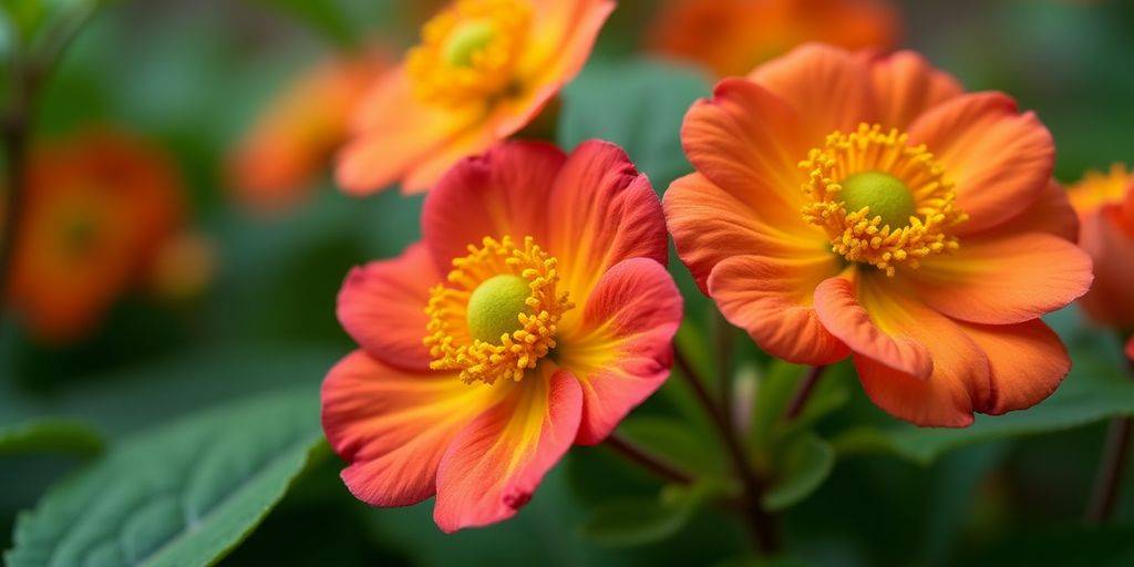 Nærbilde av anuri blomster i lyse farger.